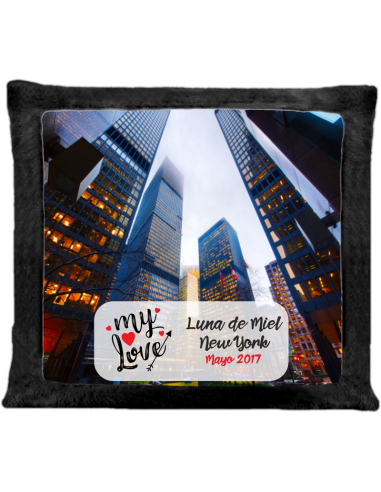 Cojín de peluche Negro