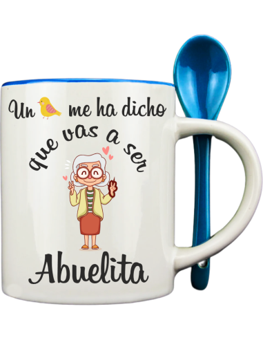 Taza con cucharilla azul
