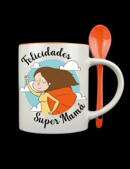 Taza con cucharilla Naranja 2