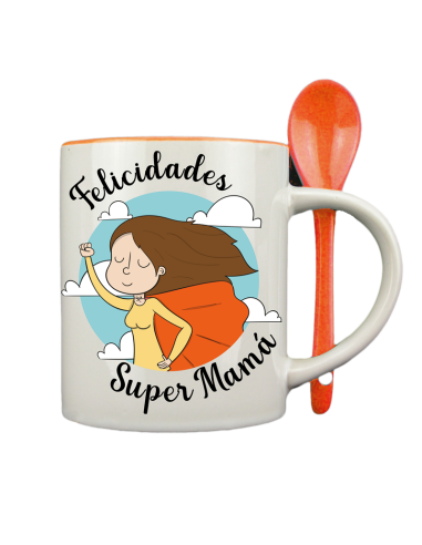 Taza con cucharilla Naranja