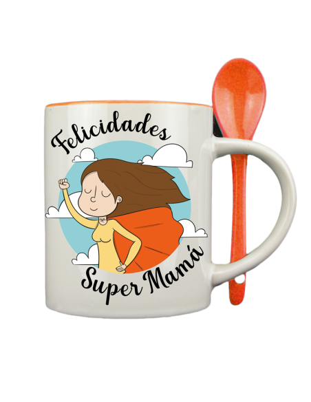 Taza con cucharilla Naranja