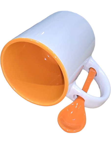 Taza con cucharilla Naranja