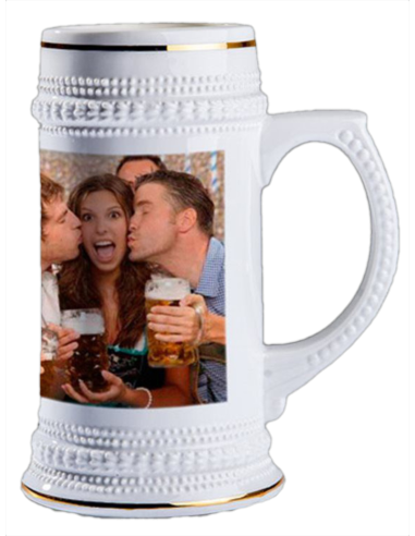 Jarra de Cerveza con aros dorados