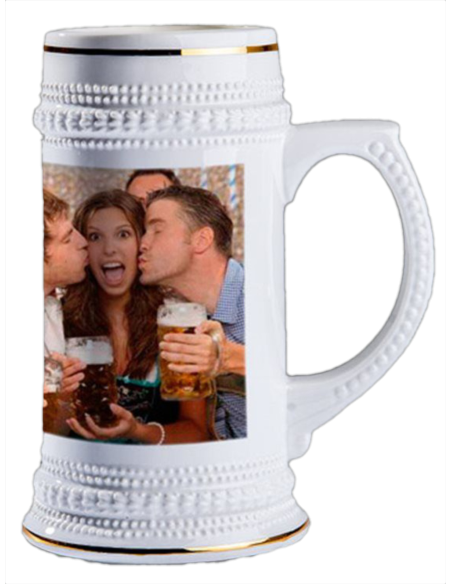 Jarra de Cerveza con aros dorados